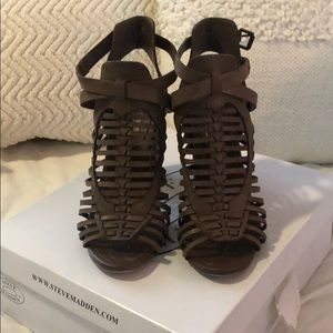 Steve Madden Sabine Wedge Sandals - Brown